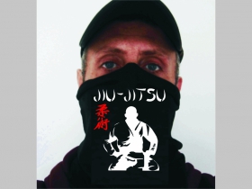 Jiu Jitsu čierna univerzálna elastická multifunkčná šatka vhodná na prekritie úst a nosa aj na turistiku pre chladenie krku v horúcom počasí